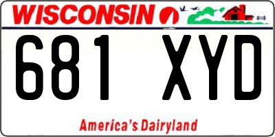 WI license plate 681XYD