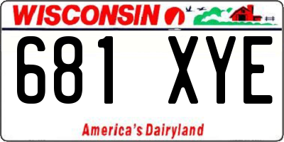 WI license plate 681XYE