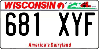 WI license plate 681XYF