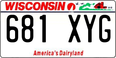 WI license plate 681XYG