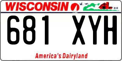 WI license plate 681XYH