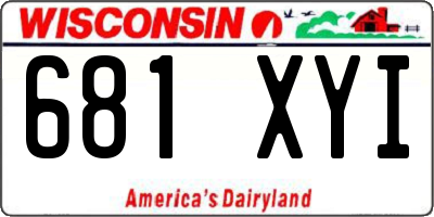WI license plate 681XYI