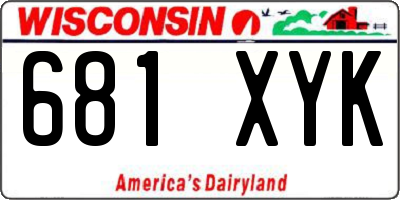 WI license plate 681XYK