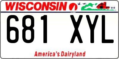 WI license plate 681XYL