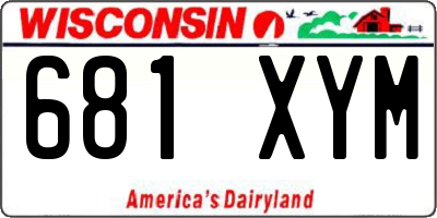 WI license plate 681XYM