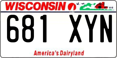 WI license plate 681XYN