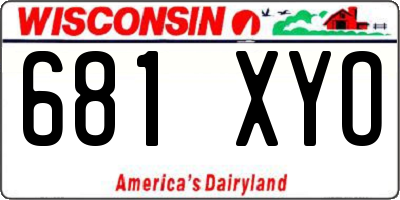 WI license plate 681XYO
