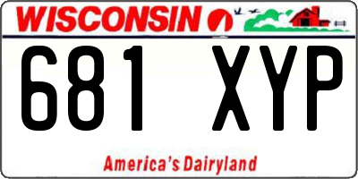 WI license plate 681XYP