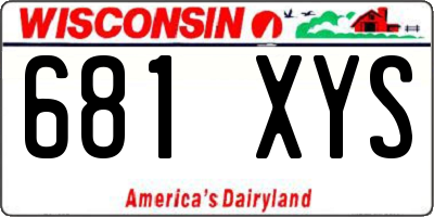 WI license plate 681XYS