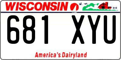 WI license plate 681XYU