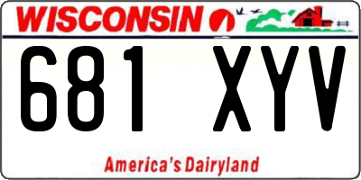 WI license plate 681XYV