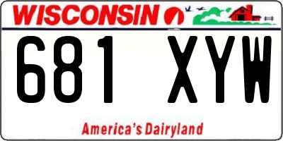 WI license plate 681XYW