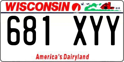 WI license plate 681XYY