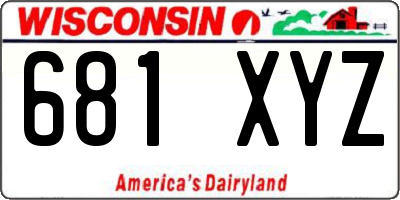 WI license plate 681XYZ