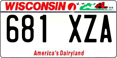 WI license plate 681XZA