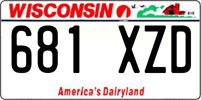 WI license plate 681XZD