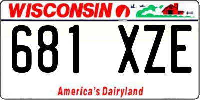 WI license plate 681XZE