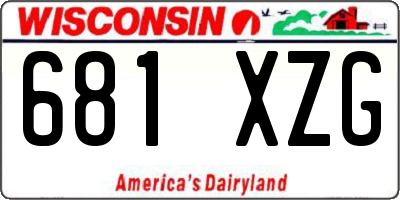 WI license plate 681XZG