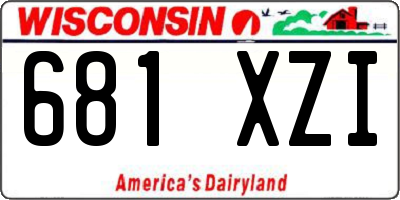 WI license plate 681XZI