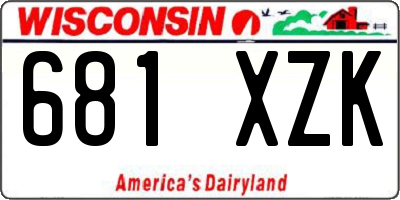 WI license plate 681XZK