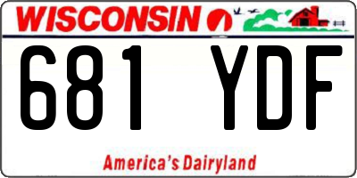 WI license plate 681YDF