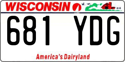 WI license plate 681YDG