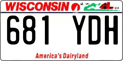 WI license plate 681YDH