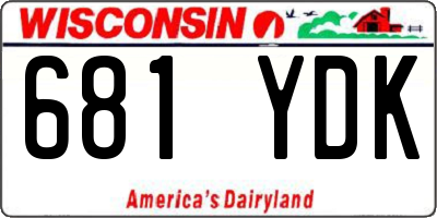 WI license plate 681YDK