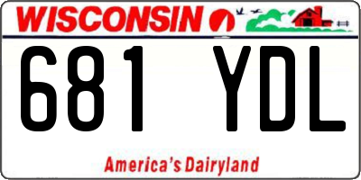 WI license plate 681YDL