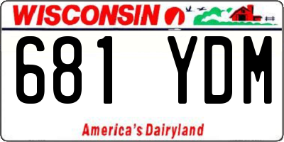 WI license plate 681YDM