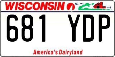 WI license plate 681YDP