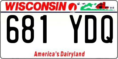 WI license plate 681YDQ