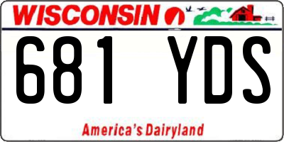 WI license plate 681YDS