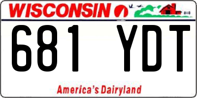 WI license plate 681YDT