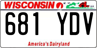 WI license plate 681YDV