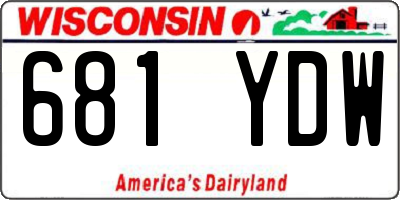 WI license plate 681YDW
