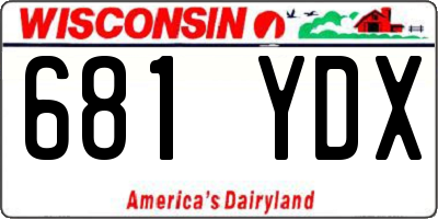 WI license plate 681YDX