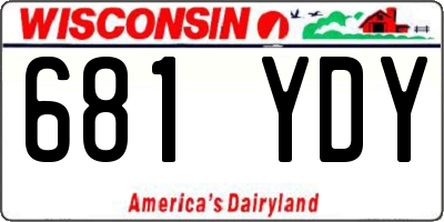 WI license plate 681YDY