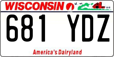 WI license plate 681YDZ
