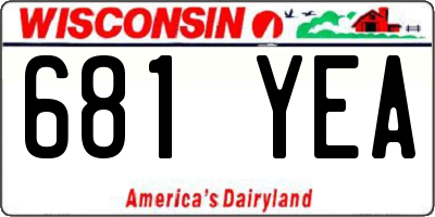 WI license plate 681YEA