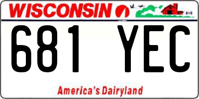 WI license plate 681YEC