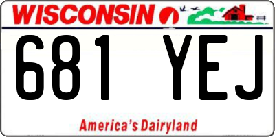 WI license plate 681YEJ