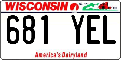 WI license plate 681YEL