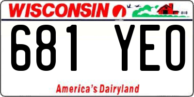 WI license plate 681YEO