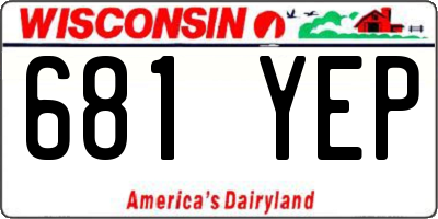 WI license plate 681YEP