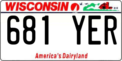 WI license plate 681YER