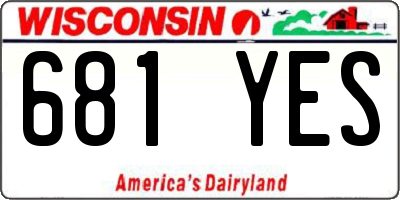 WI license plate 681YES