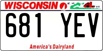 WI license plate 681YEV