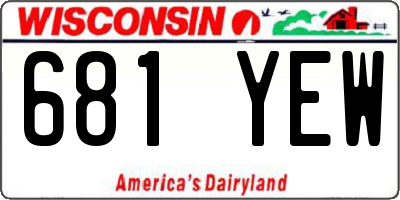 WI license plate 681YEW