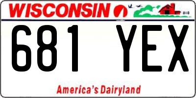 WI license plate 681YEX